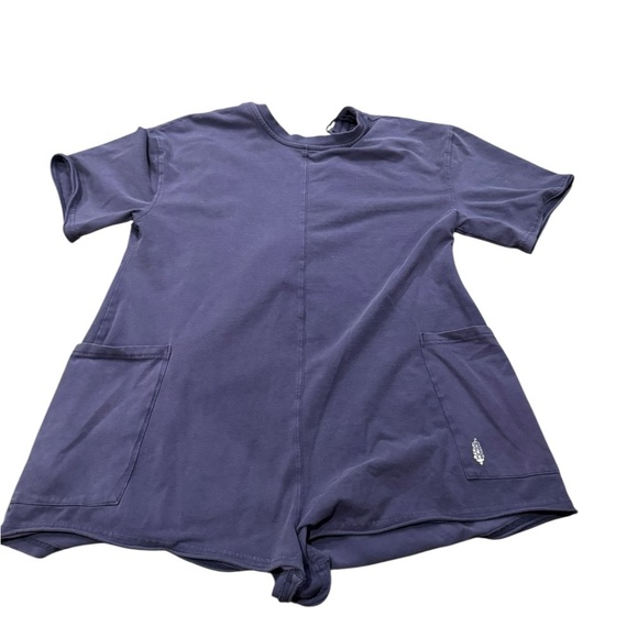 FP Movement Free People Tee Tshirt Hotshot Romper Blue with flaw NWOT XS - Picture 6 of 9